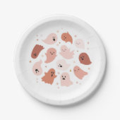 かわいい幽霊ハロウィーン ペーパープレート (正面)