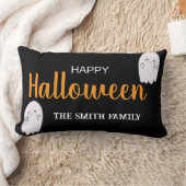 かわいい幽霊ハロウィーン ランバークッション (ブランケット)