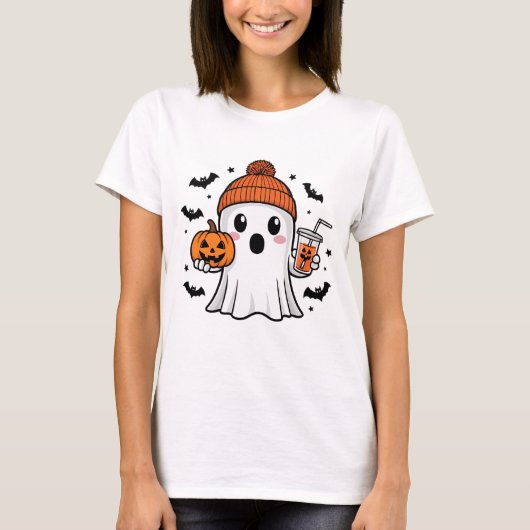かわいい幽霊ハロウィーン Tシャツ (正面)