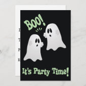 かわいい幽霊ハローウィンパーティ招待状 子供へ 招待状 (正面/裏面)