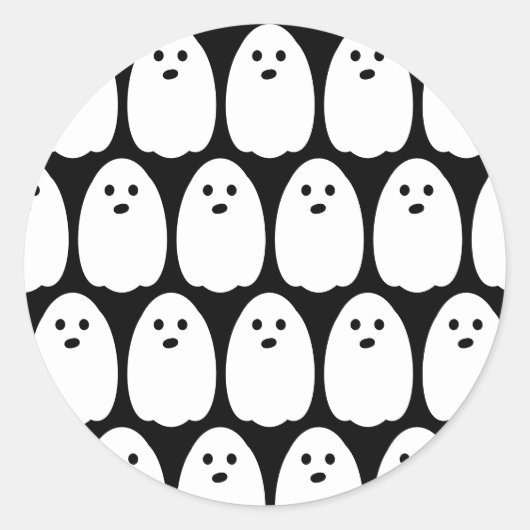 かわいい幽霊ハローウィンパーティ ラウンドシール (正面)