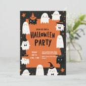 かわいい幽霊ハローウィンパーティ 招待状 (スタンド正面)