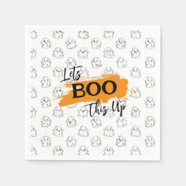 かわいい幽霊パターンをブー飛んでいるト スタンダードカクテルナプキン
