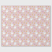 かわいい幽霊パターンハロウィンピンク赤ちゃんシャワー ラッピングペーパー (フラット)