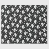 かわいい幽霊パターンハロウィーン ラッピングペーパー (フラット)