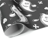 かわいい幽霊パターンハロウィーン ラッピングペーパー (ロールコーナー)