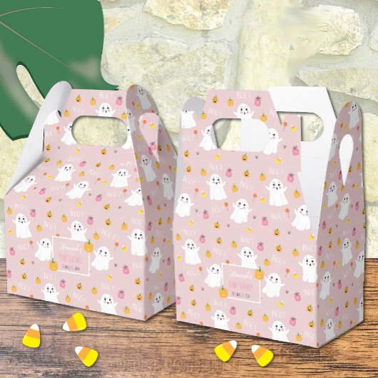 かわいい幽霊ピンクのハロウィーンベビーシャワーお気に入りボックス フェイバーボックス