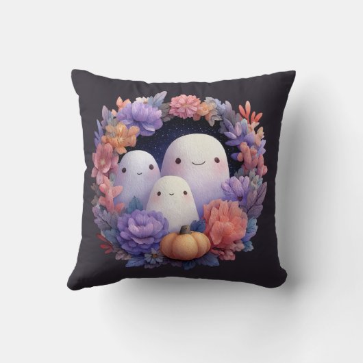 かわいい幽霊ファミリーハロウィーンリース クッション (裏面)