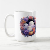 かわいい幽霊ファミリーハロウィーンリース コーヒーマグカップ (左)