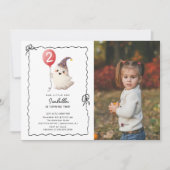 かわいい幽霊フォト誕生日 招待状 (正面)