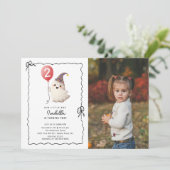 かわいい幽霊フォト誕生日 招待状 (スタンド正面)