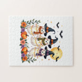 かわいい幽霊フラワーカボチャこうもりハロウィンキッズ ジグソーパズル (横)