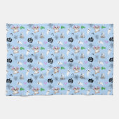 かわいい幽霊フランスのブルドッグこうもりパンプキンハロウィーン キッチンタオル (横)