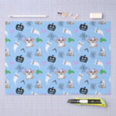 かわいい幽霊フランスのブルドッグこうもりパンプキンハロウィーン 薄葉紙 (クラフト)