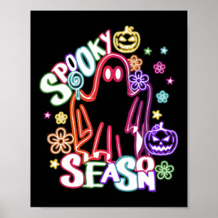 かわいい幽霊フローラコケットハロウィーンパンプキンスポック ポスター