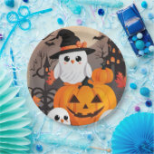 かわいい幽霊フール&パンプキンスハロウィ不気味ーン ペーパープレート (パーティー)