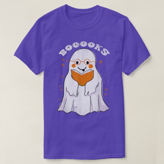 かわいい幽霊ブックブークハロウィン読の先生 Tシャツ (デザイン正面)