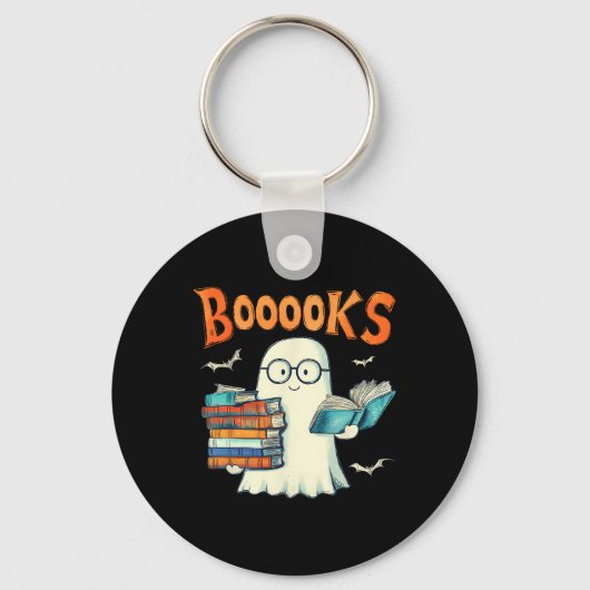 かわいい幽霊ブック読ズブークハロウィーン先生 キーホルダー (正面)