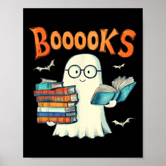 かわいい幽霊ブック読ズブークハロウィーン先生 ポスター (正面)