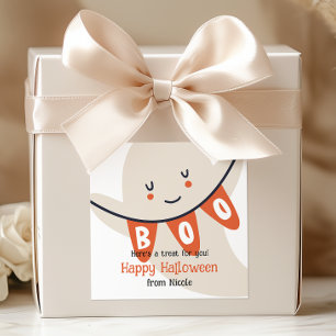 かわいい幽霊ブハロウィーンの子供たちが扱う スクエアシール