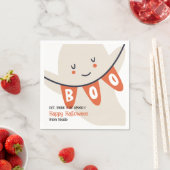 かわいい幽霊ブハロウィーンの子供たちが扱う スタンダードカクテルナプキン (インサイチュ)
