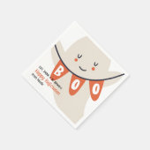 かわいい幽霊ブハロウィーンの子供たちが扱う スタンダードカクテルナプキン (角)