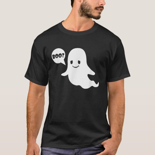 かわいい幽霊ブーおもしろい幽霊イメージハロウィーンの衣装 Tシャツ (正面)