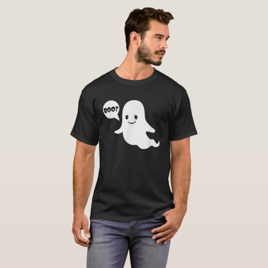 かわいい幽霊ブーおもしろい幽霊イメージハロウィーンの衣装 Tシャツ (正面フル)