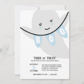 かわいい幽霊ブートトリックまたは子供のハロウィーン 招待状 (正面)