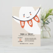 かわいい幽霊ブートトリックまたは子供のハロウィーン 招待状 (スタンド正面)