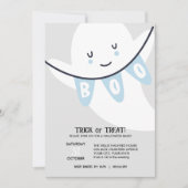 かわいい幽霊ブートトリックまたは子供のハロウィーン 招待状 (正面)