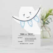 かわいい幽霊ブートトリックまたは子供のハロウィーン 招待状 (スタンド正面)