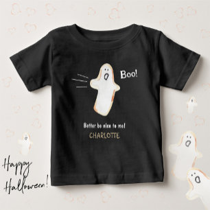 かわいい幽霊ブー! ハロウィン ベビーTシャツ