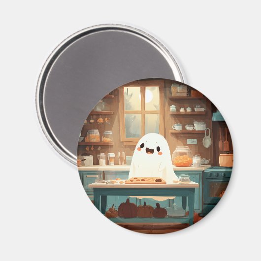 かわいい幽霊ベーキングクッキー – コージー不気味マグネット マグネット (正面/裏面)