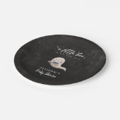 かわいい幽霊ボウタイリトルブベビーシャワー ペーパープレート (アングル)