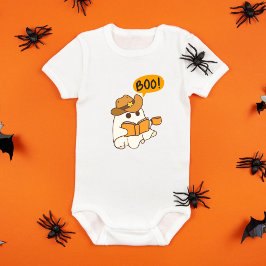 かわいい幽霊ボディスーツ、秋の衣装、ファーストハロウィーン ベビーボディスーツ