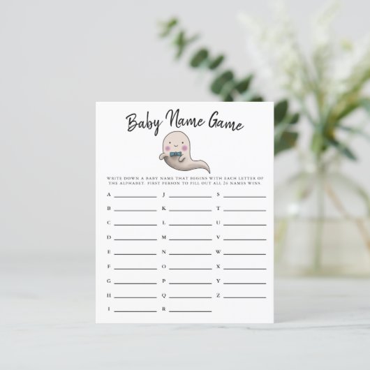 かわいい幽霊ボーイベビー名シャワーゲーム (スタンド正面)