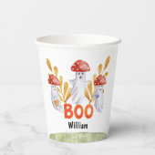 かわいい幽霊マッシュルームハロウィーンブベビーシャワー 紙コップ (裏面)