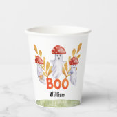 かわいい幽霊マッシュルームハロウィーンブベビーシャワー 紙コップ (正面)