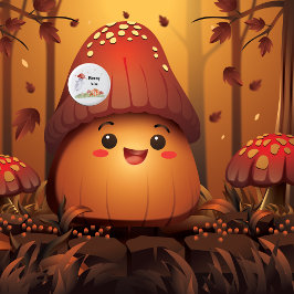 かわいい幽霊マッシュルームハロウィーンママ 缶バッジ