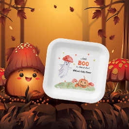 かわいい幽霊マッシュルームハロウィーン秋ベビーシャワー ペーパープレート