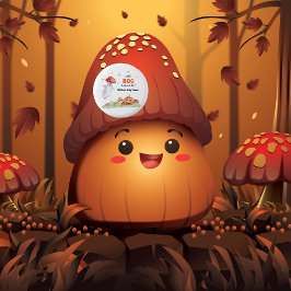 かわいい幽霊マッシュルームハロウィーン秋ベビーシャワー 缶バッジ