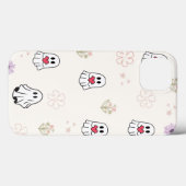 かわいい幽霊ラブパターンパステルフローラハロウィーン Case-Mate iPhoneケース (裏面 (横))