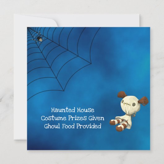 かわいい幽霊リパーとジャック・オ・ランタンのハロウィーン 招待状 (裏面)