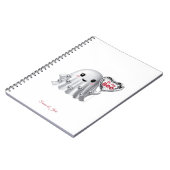 かわいい幽霊ロマンチックバレンタインパターン ノートブック (左側)