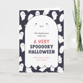 かわいい幽霊不気味ハロウィーンの願い カード