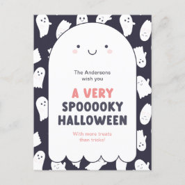 かわいい幽霊不気味ハロウィーンの願い ポストカード