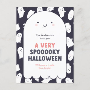 かわいい幽霊不気味ハロウィーンの願い ポストカード