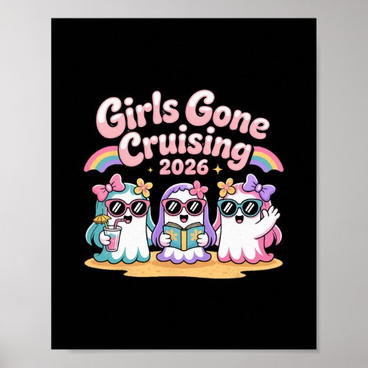 かわいい幽霊女子のクルーズ旅行 2026 バケーション ポスター (正面)
