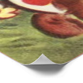 かわいい幽霊子犬ハートバレンタイン ポスター (角)